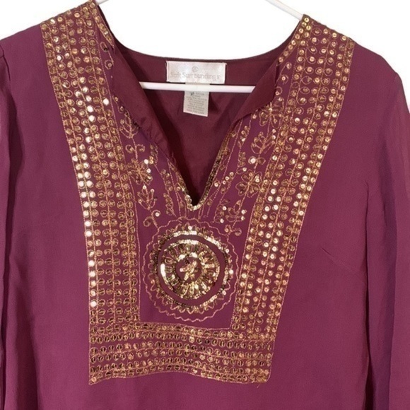 Soft Surroundings *VINTAGE* V Neck Embellished Tunic Size Small - Picture 3 of 5